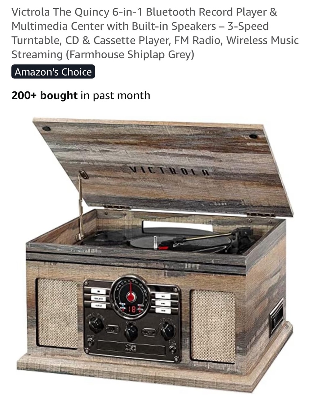 Victrola The Quincy 6 in 1 Record Player - Picture 2 of 6